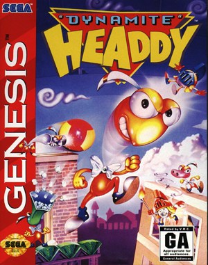 Dynamite Headdy Sega Genesis front cover