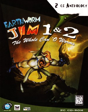 Earthworm Jim 2: The Whole Can O’ Worms DOS front cover