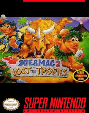 Joe & Mac 2: Lost in the Tropics SNES front cover